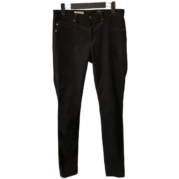 AG ADRIANO GOLDSCHMIED BLACK VELOUR SUPER SKINNY LEGGING PANT - Picture 2 of 6